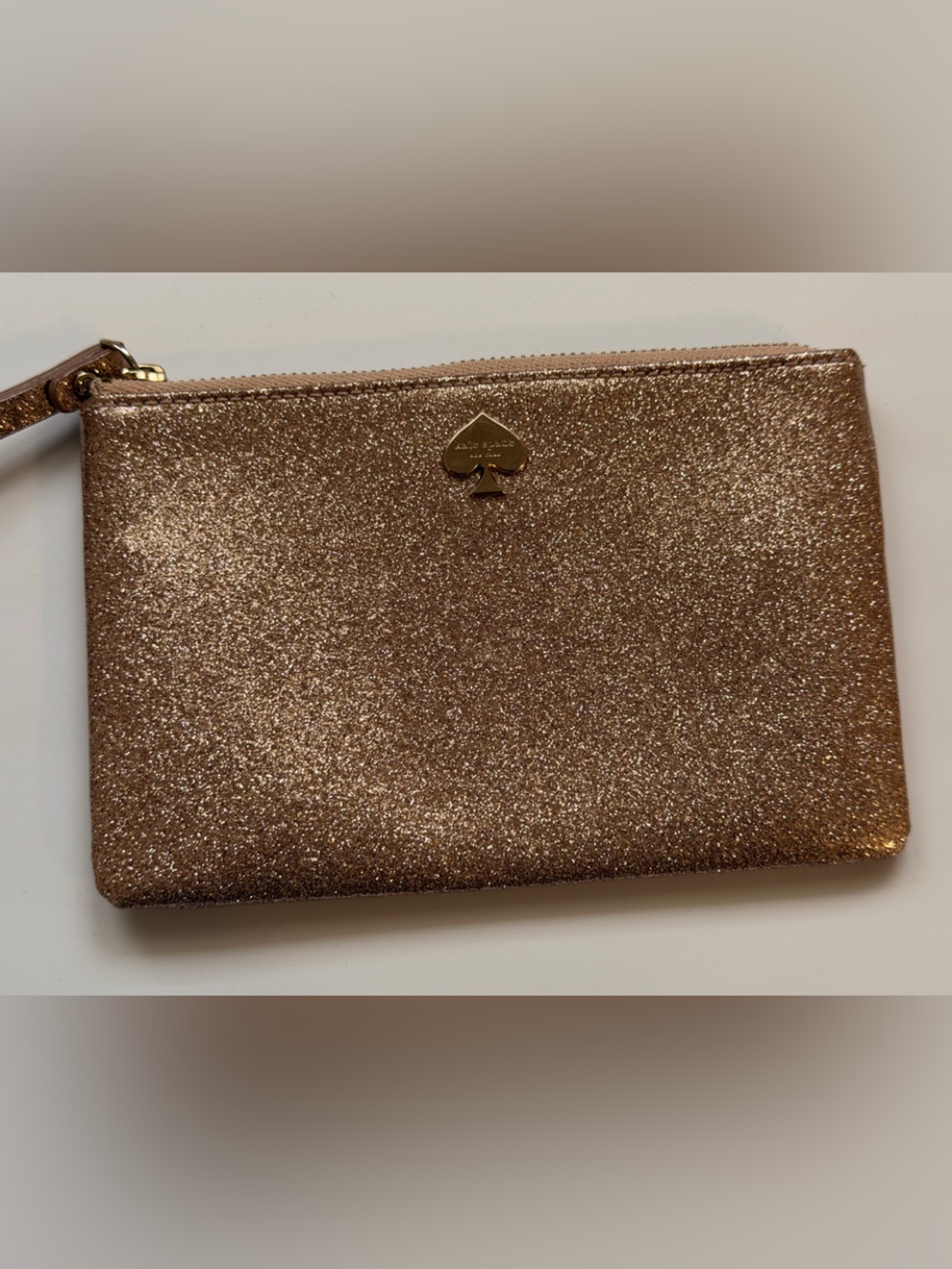 Kate Spade Rose Gold Glitter Wristlet